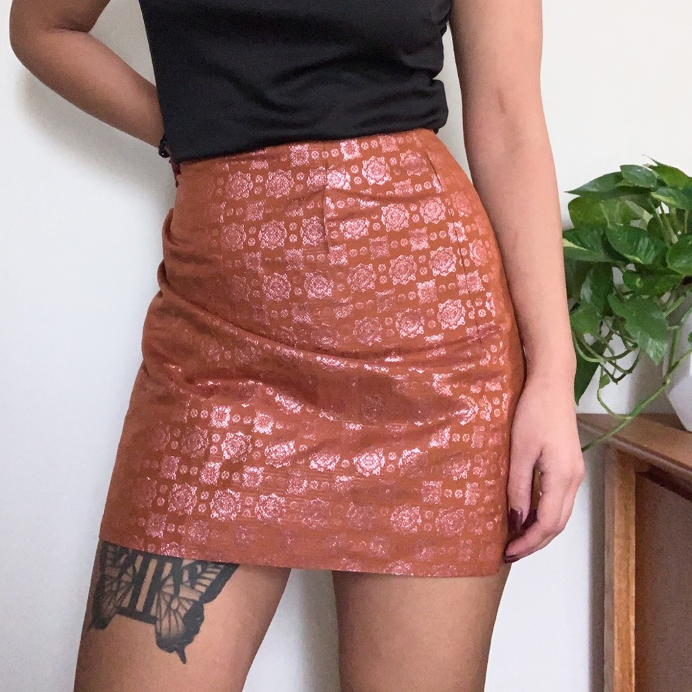 J. Crew Burnt Orange and Shimmering Pink Skirt